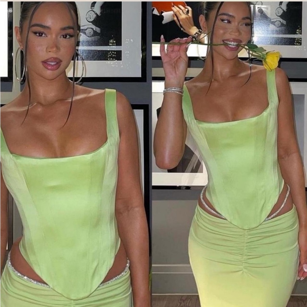 House of CB Lime Green Corset Top
